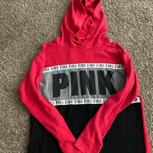 PINK Grey Black Red and Silver Hoodie